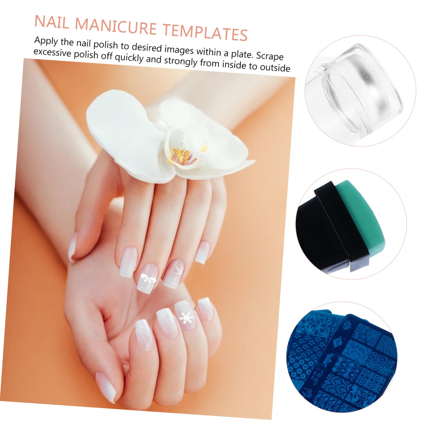minkissy 2 Set Di Piastre Per Timbri Per Unghie Modelli Per Timbri Per Nail Art Set Di Stencil Per Manicure Kit Per Timbri Per Nail Art Finitura A Specchio 13 Pezzi * 2