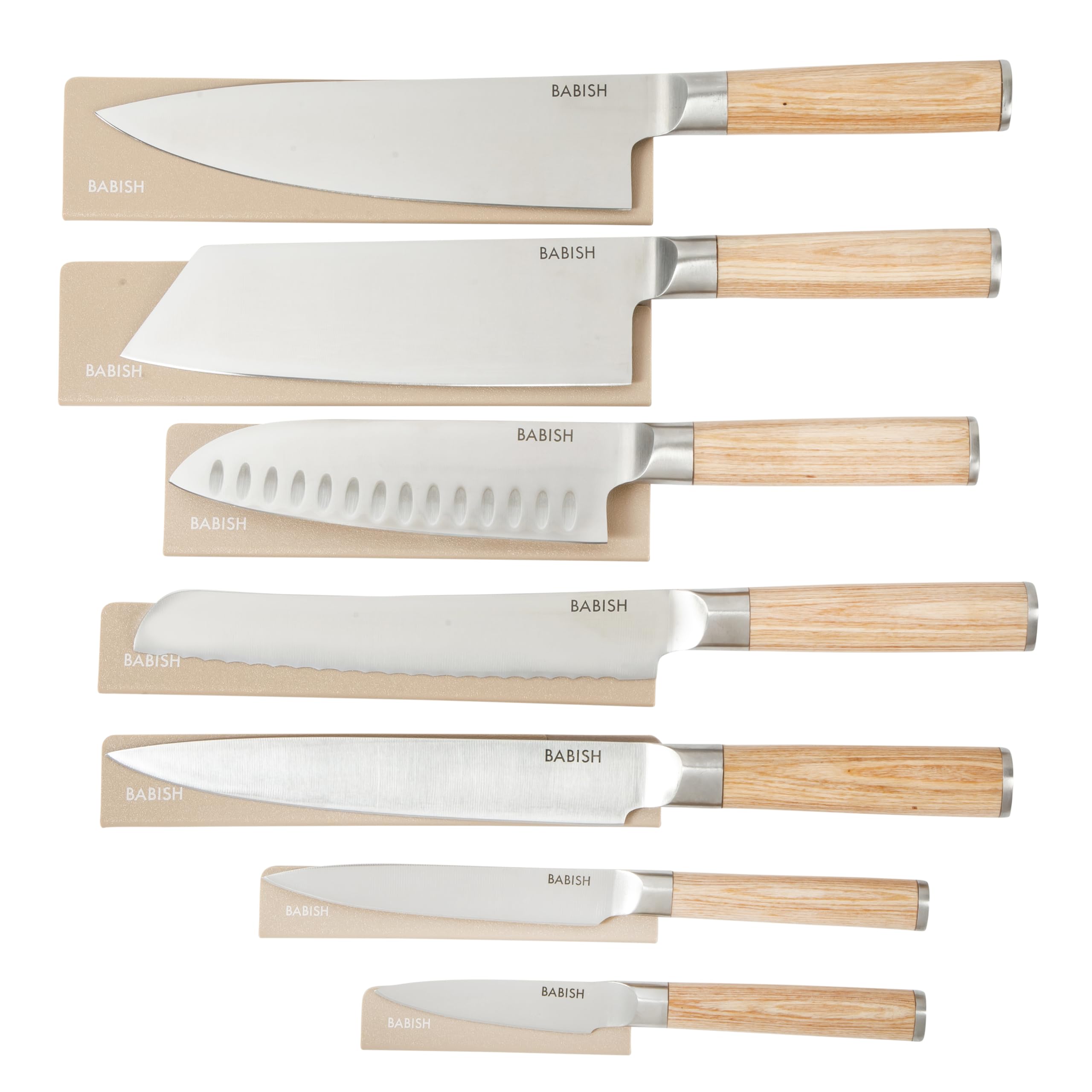 Amazon.com: Babish 14-Piece Full Tang Forged Light Pakka Wood