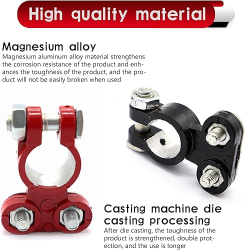 Miniatura 4 de Slykew 2 conectores de abrazadera de terminal de cable, kit de conectores de terminal de cables, accesorios de clips de poste de alimentación de