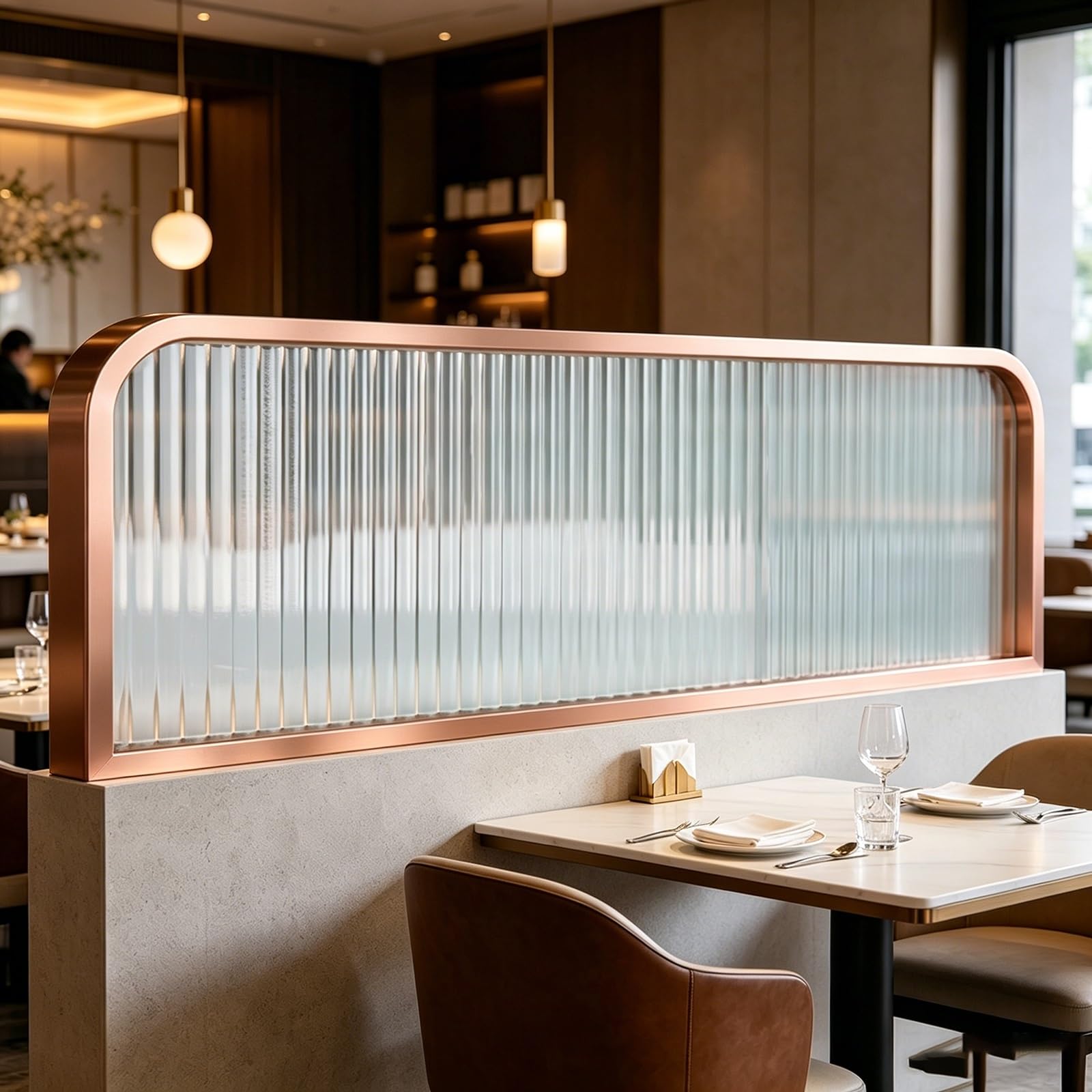 Cloison en verre de comptoir pour agencer les tables de restaurant et espaces bar