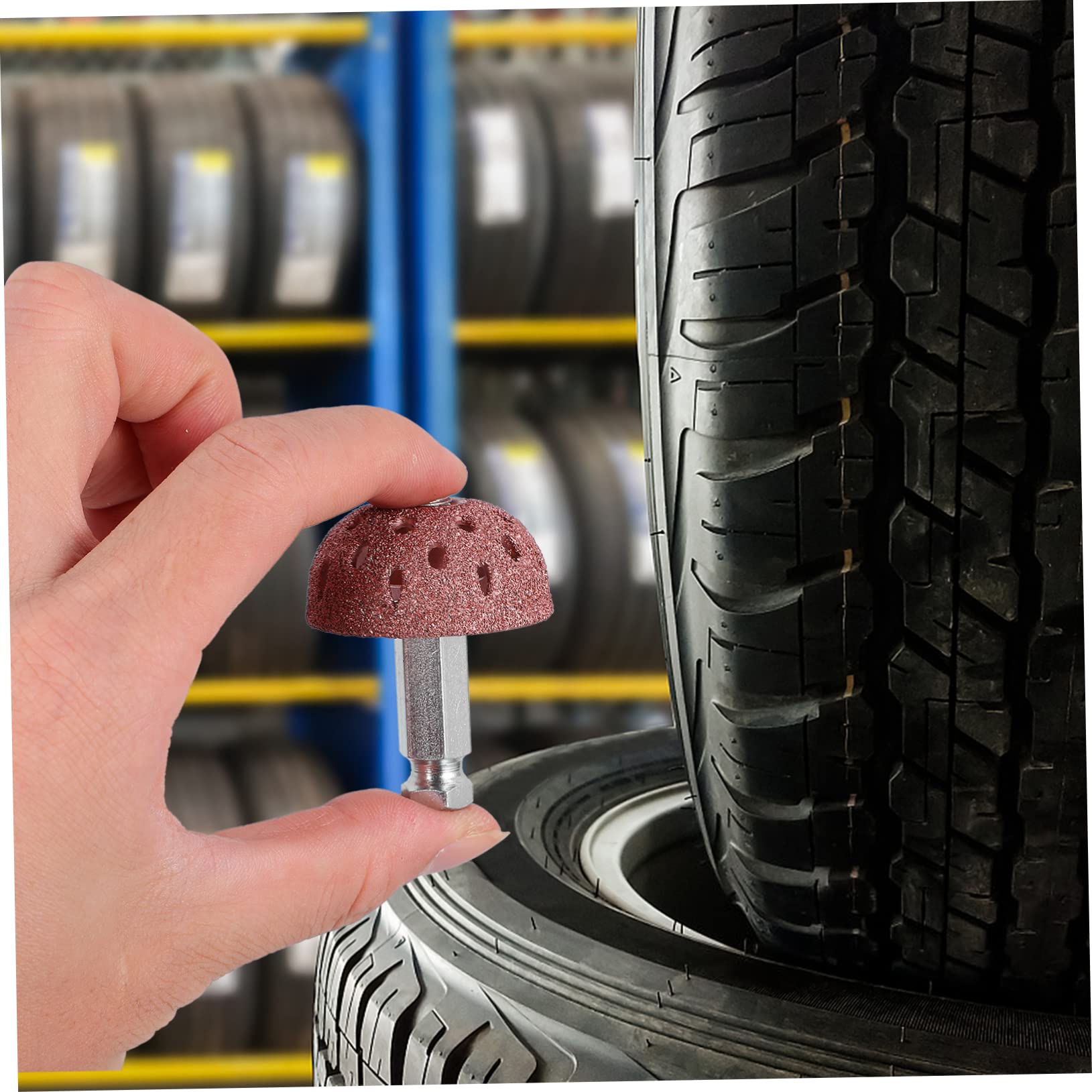 TOPBATHY 3 Sätze Reifenbufferrad Pneumatisches Buffing Wheel mit Adapter für Reifenreparatur Einfach zu Bedienen für Auto und Fahrrad