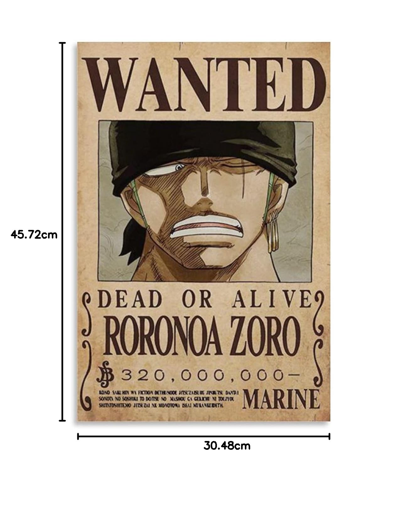 Amazon.co.jp: ONE PIECE WANTED RORONOA ZORO キャンバスポスター