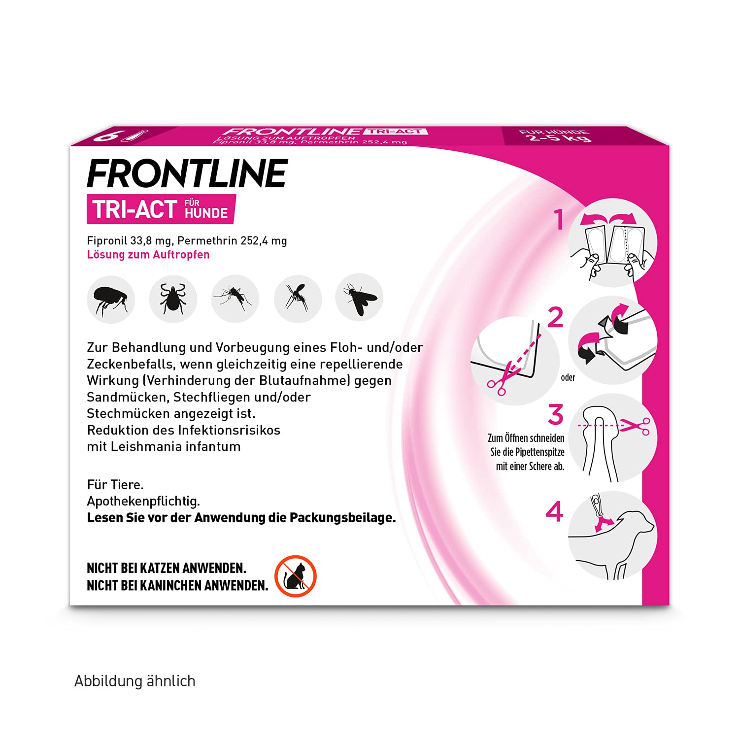 FRONTLINE TRI-ACT Hund XS gegen Zecken, Flöhe & Mücken (2 bis 5 kg)