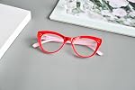 Eyekepper Large Cateye Design Reading Glasses Oversized Readers for Women Reading - Red +1.50