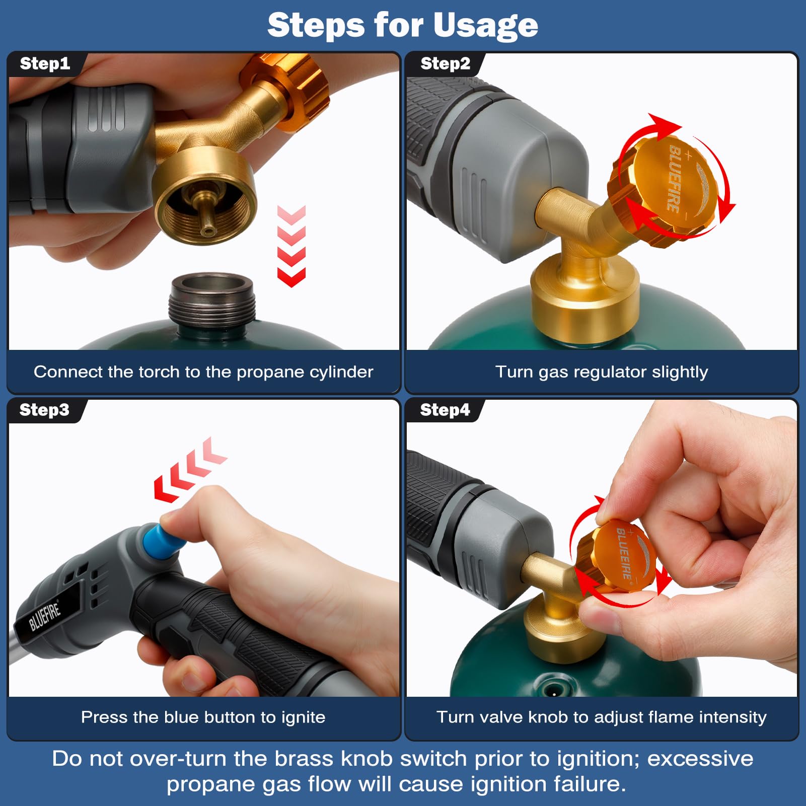 BLUEFIRE Kit Torcia Saldatrice Ad Alto Potere Con Italia - Foto 14