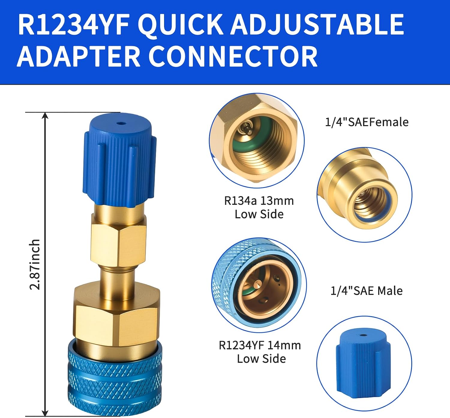 R134a to R1234yf Adapter,R1234YF Quick Coupler,High Low Side Connector Conversion Kit,R134a to R1234yf Quick Coupler Connection for AC Refrigerant
