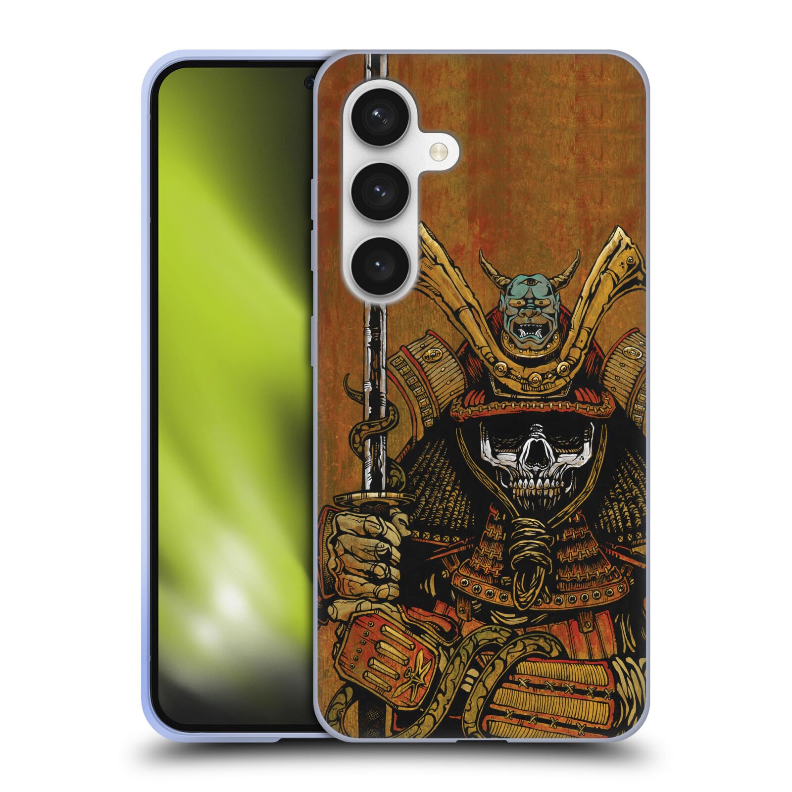Head Case Designs Officially Licensed David Lozeau Samurai Colourful Grunge Soft Gel Case Compatible With Samsung Galaxy S24 5G