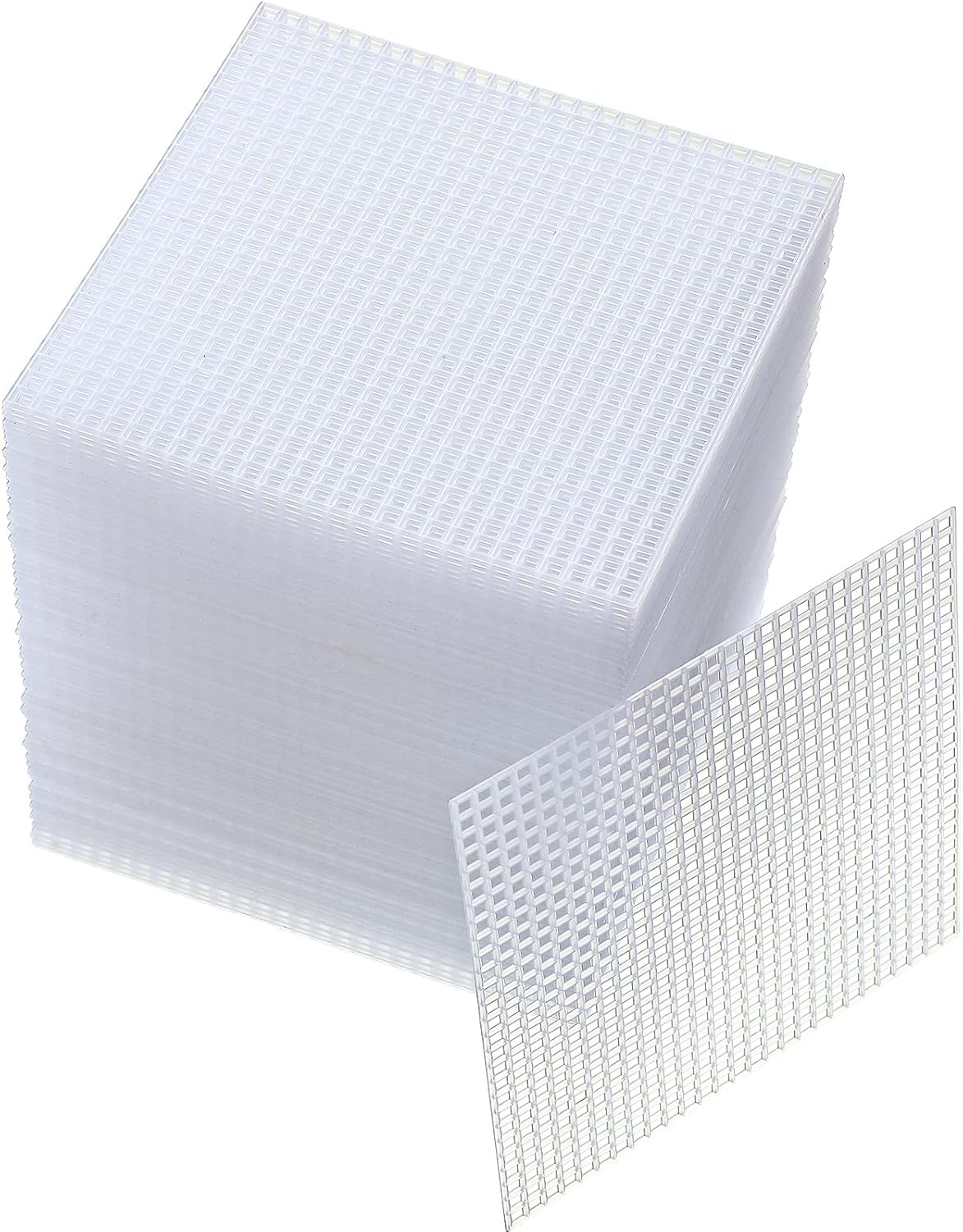 100 Pcs Square Plastic Canvas Mesh Sheets, 4.5'' Square