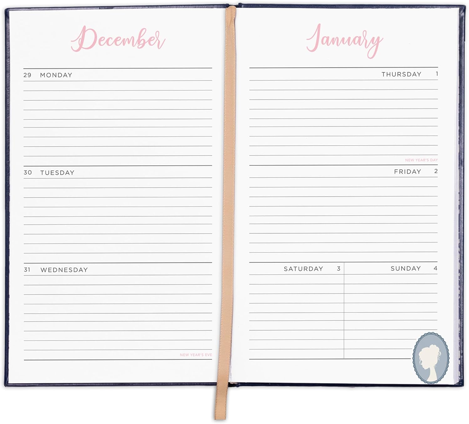 Steel Mill & Co 8.25" x 5" Monthly & Weekly 12-Month Planner Dated January 2026 - December 2026, Book Lover's Organizer with Vegan Leather Cover with Gold Foil, Quotes & Art from Classic Novels (Literary Classics)