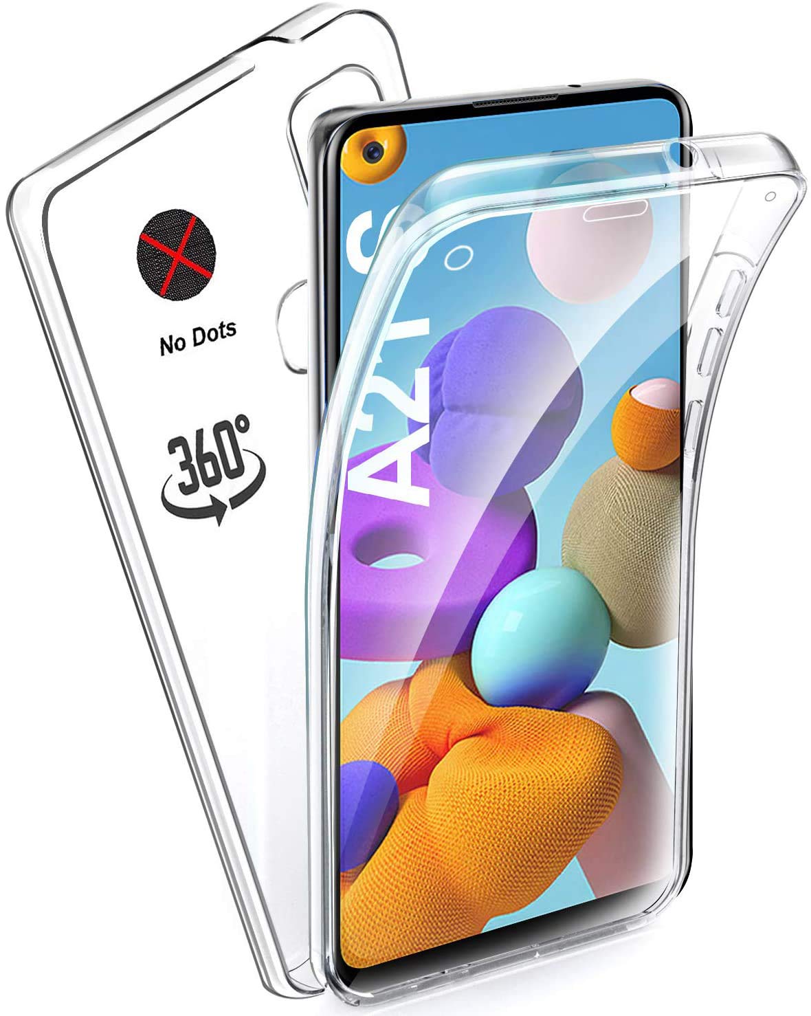KP TECHNOLOGYGalaxy A21s Case - (360 Front + Back Protection) Full Complete Protection For Samsung Galaxy A21s Gel Case - Clear
