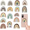 16 PCS Calm Stickers Sensory Calming Stickers Tactile Rough Textured Rainbow Style Adhesives for Water BottlePhoneDeskOffice Orange