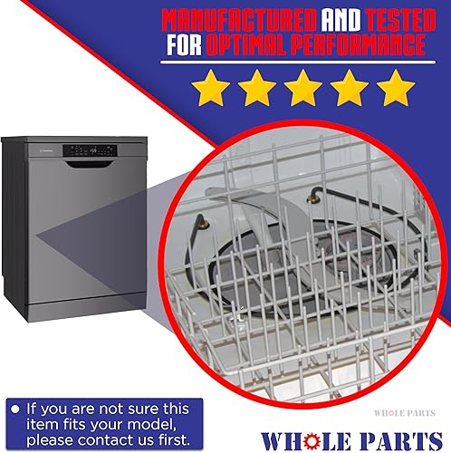Miniatura 4 de Whole Parts Conjunto de brazo rociador inferior para lavavajillas, color gris, parte # WD22X10047 - Reemplazo y compatible con algunos lavavajillas