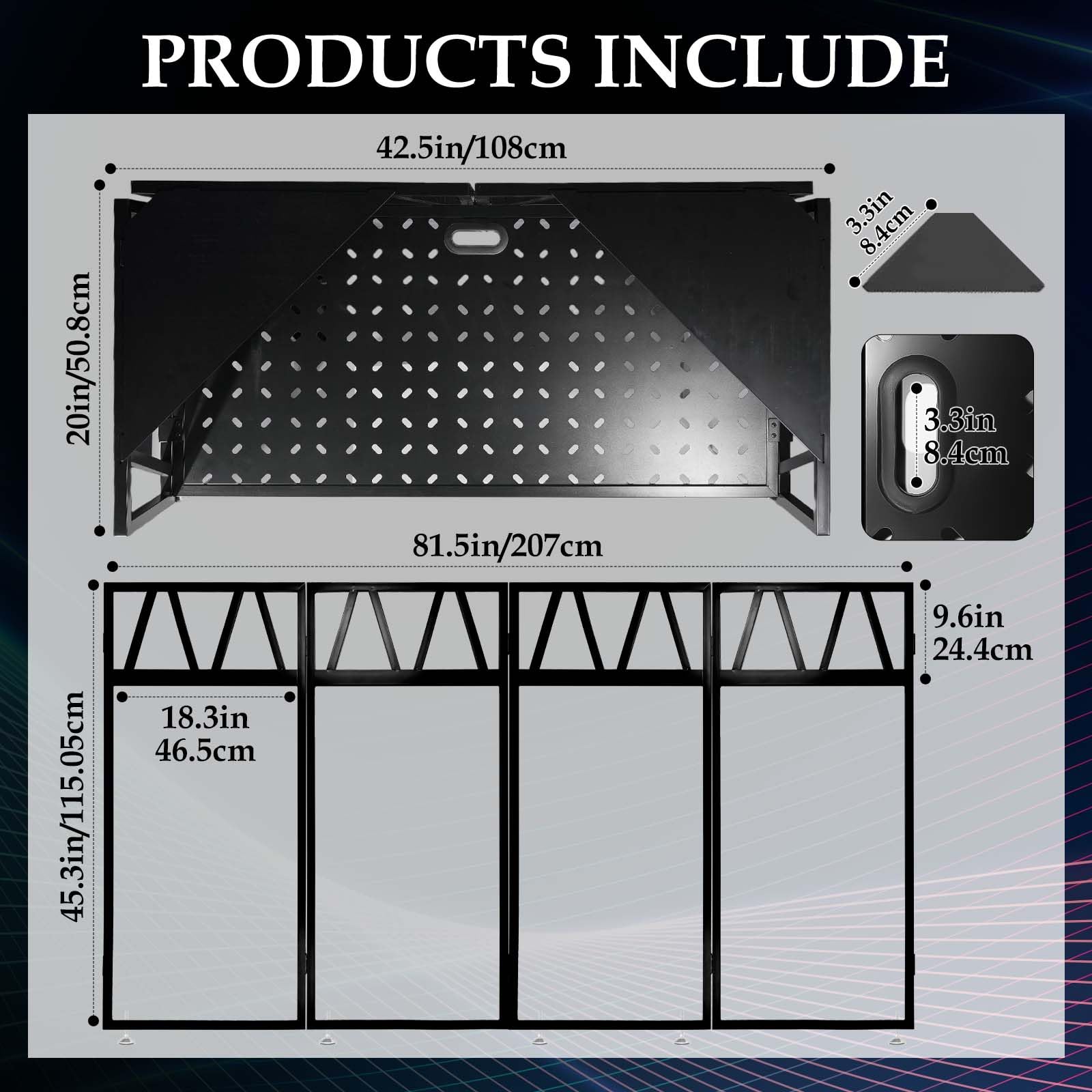 Tragbarer DJ-Fassadenständer, faltbarer DJ-Tisch, 101,6 x 50,8 x 114,3 cm, DJ-Fassadenstation für DJ-Controller, Mixer & Laptop, Veranstaltungen und Partys – inklusive Tragetasche und zwei