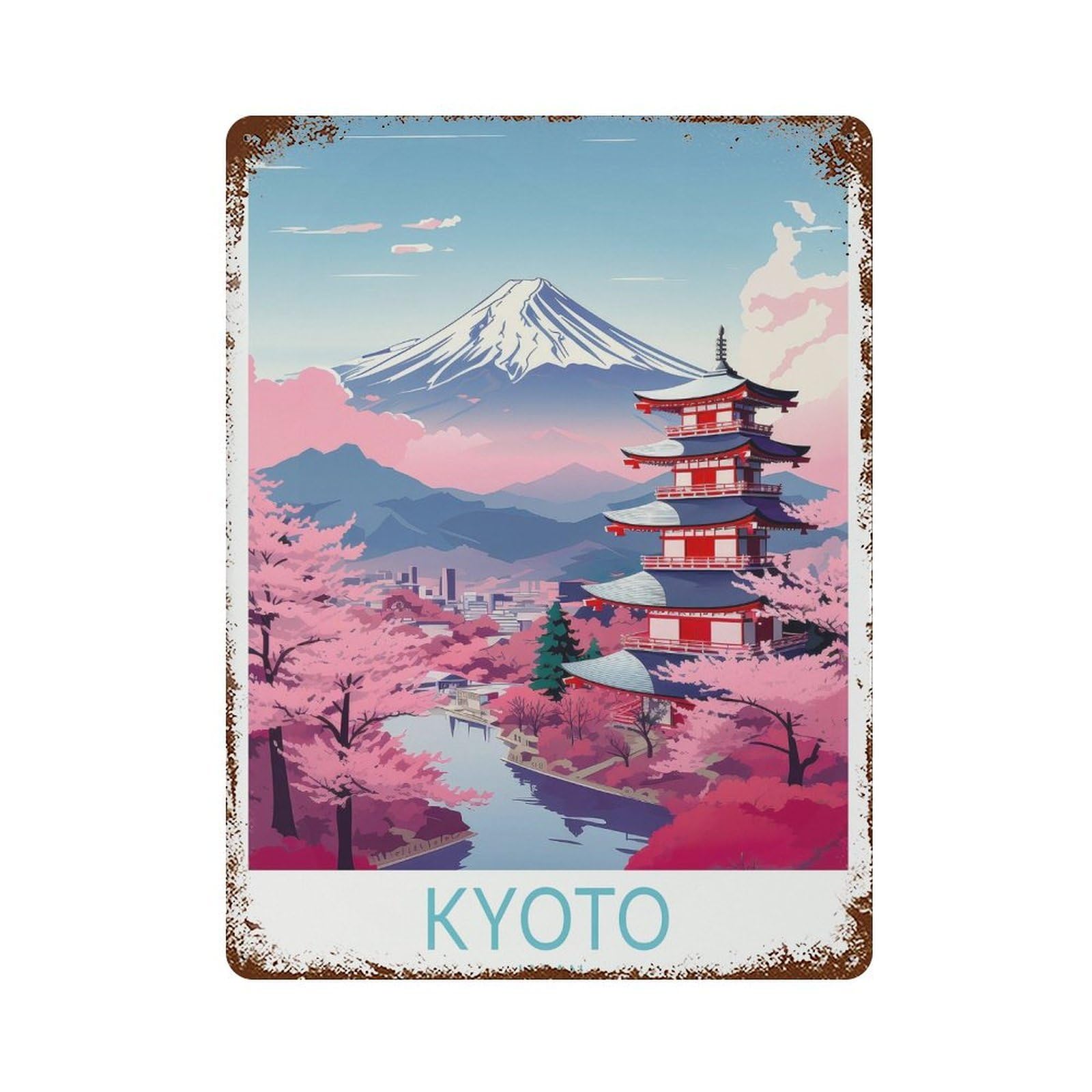 xiaoxiaoshen Kyoto Japan Travel Fuji Japanese Trinational Food Wall Decor Art Metal Tin Poster Modern Home Decor Art Home Bar Shop Decorations Vintage Sign 40x30cm