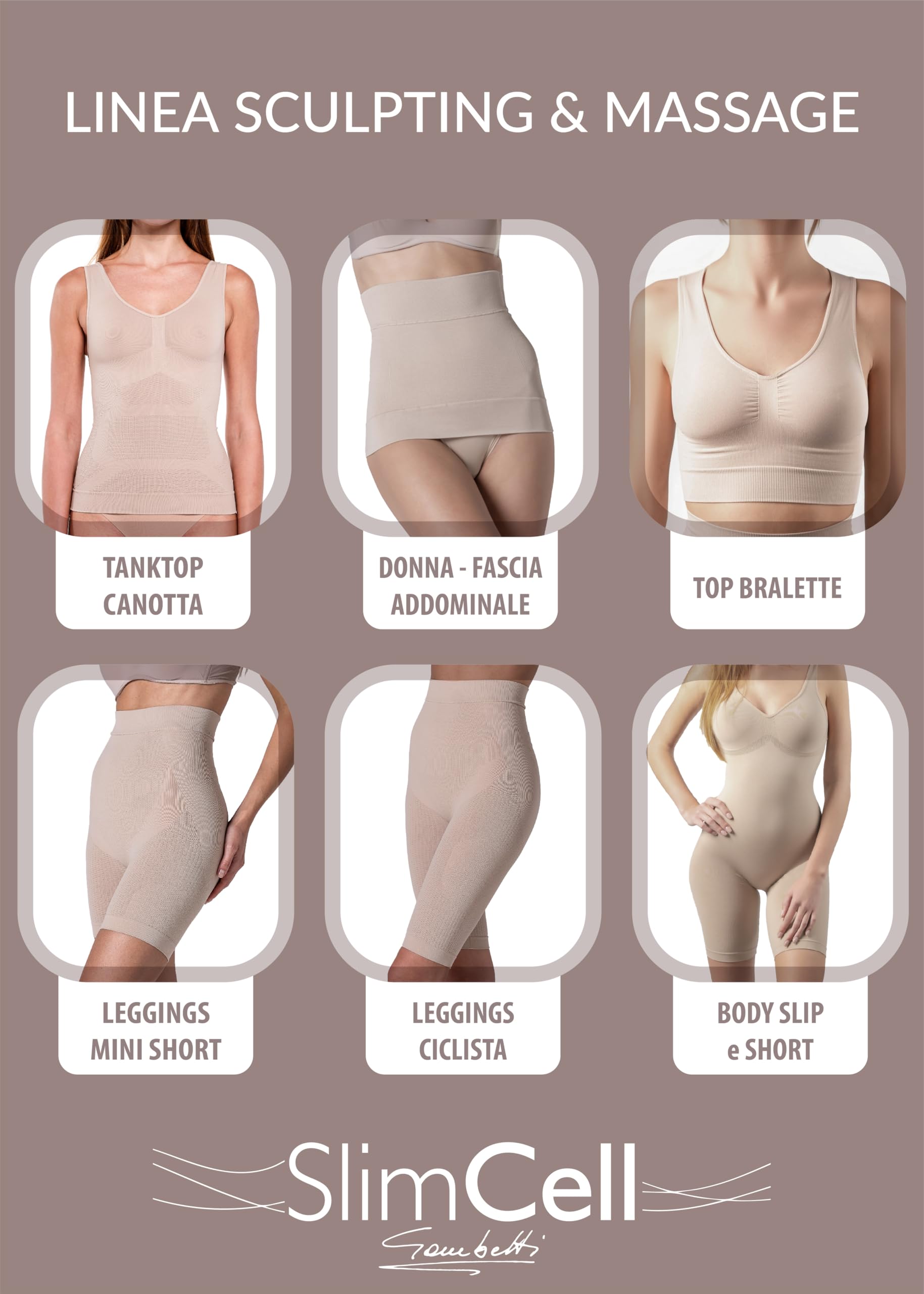 SLIMCELL Pancera Contenitiva Donna Senza Cuciture SlimCell – Guaina Modellante Pancia Piatta, Fascia Addominale Contenitiva Anticellulite in Microfibra, Intimo Snellente Invisibile - Made in Italy