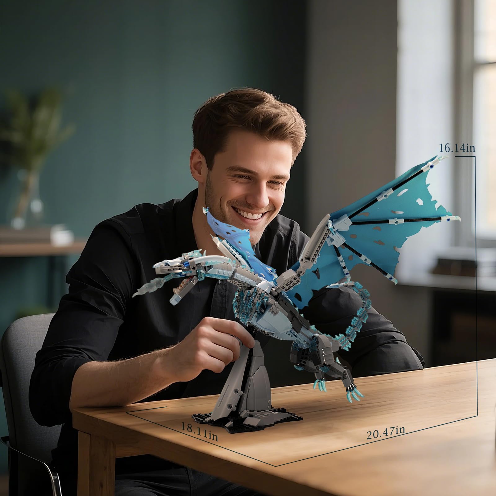 Ideas Ice Dragon Toy Clamping Building Blocks, Compatible with