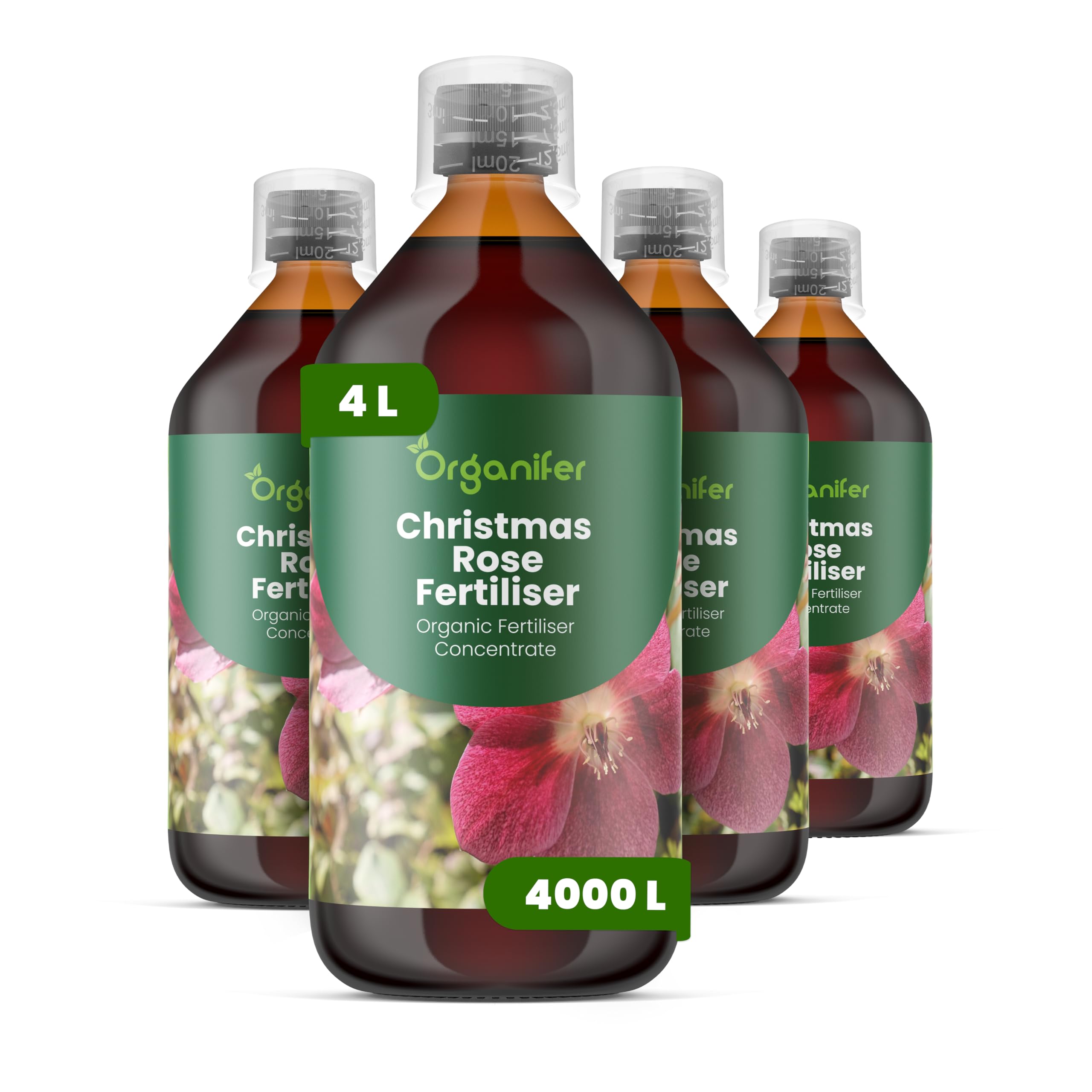 Fertilizante Líquido - 4x1L - Para Rosas De Navidad - NPK 3-4-3