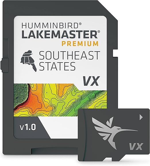 Humminbird LakeMaster Premium Southeast States V1 Map SD Card for Fish Finders