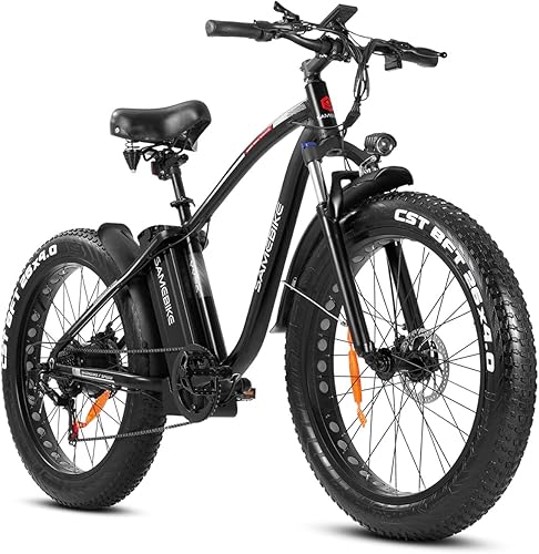 SAMEBIKE Bicicleta eléctrica para adultos, 750 W, 48 V, 15 AH, batería extraíble, 26 x 4.0 pulgadas, neumático grueso, bicicleta de montaña