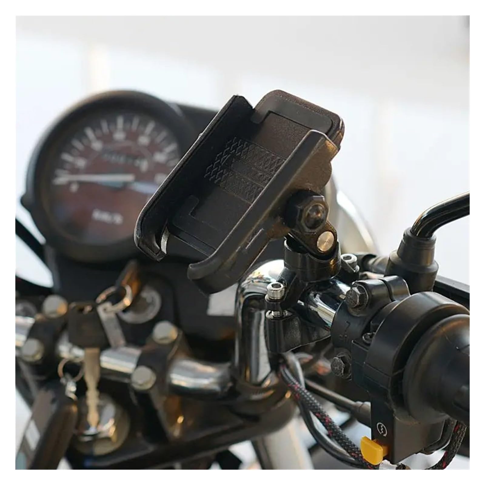 Support De Téléphone Universel À 360 Degrés pour Guidon Moto en Alliage D'aluminium Accessoires Montage pour Guidon Vélo 4 À 6,4 Pouces Support Téléphone Moto avec(Silver)