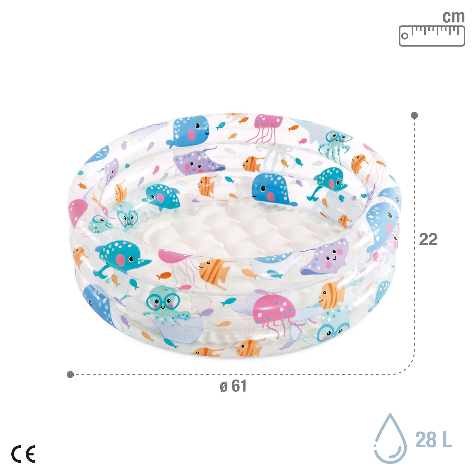 Intex – nadmuchiwany brodzik Intex kolory + podstawa 61 x 22 cm-33 l – 57106 NP, różne modele i kolory