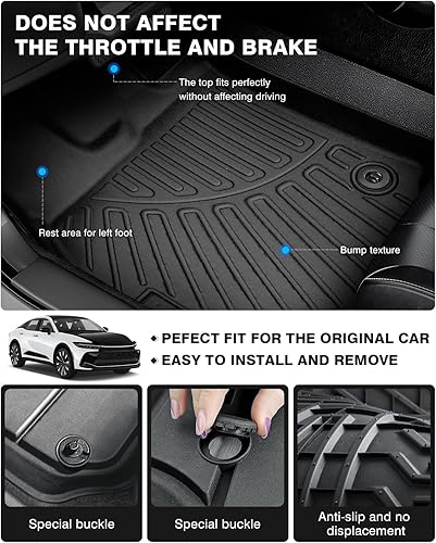 Vista 32 de Powerty Alfombras resistentes para BMW X3 2018 a 2024 y BMW X4 2019 a 2024, a medida para accesorios de X3 y X4, de elastómero termoplástico 3D