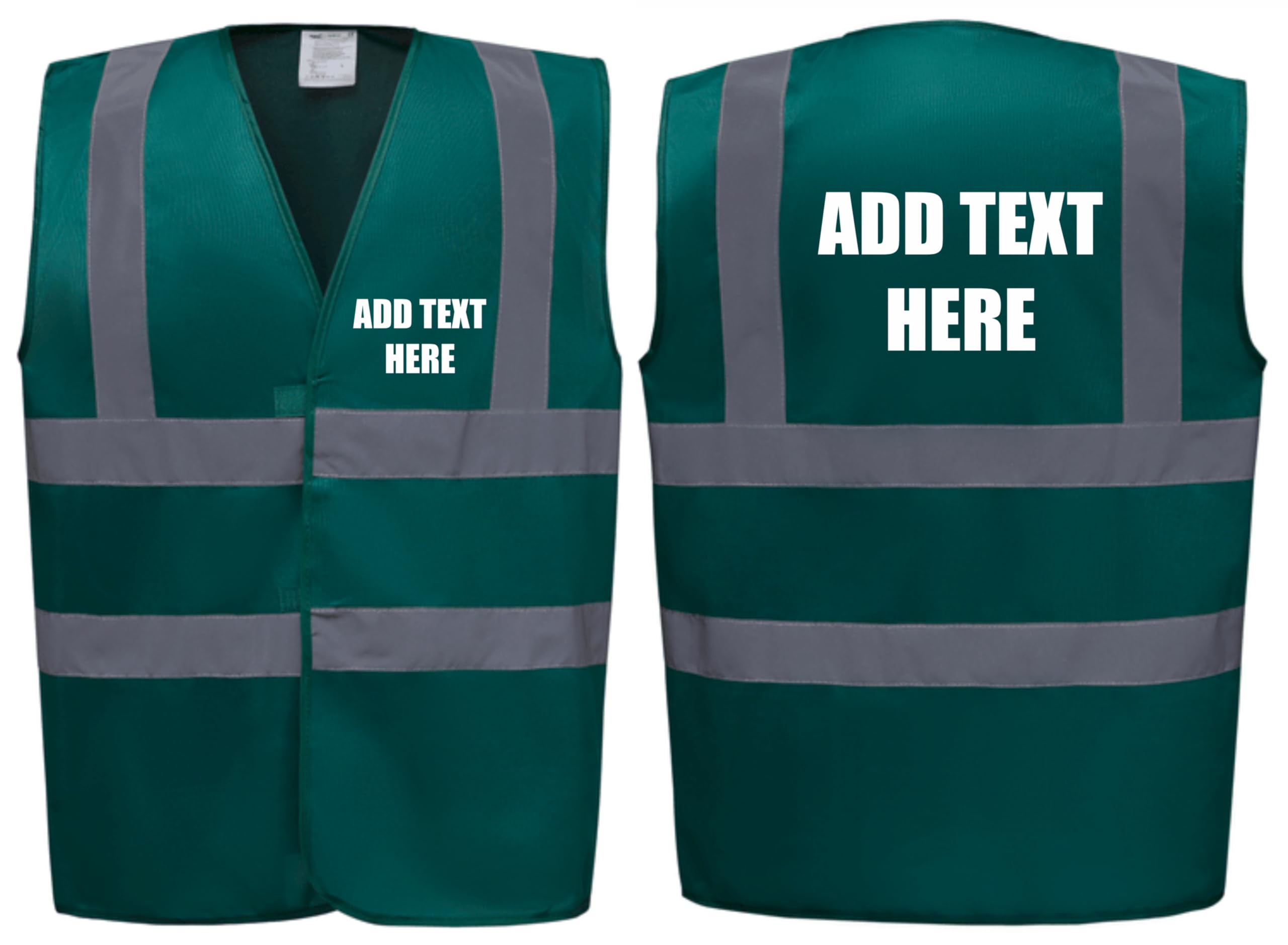 Brook Hi Vis, Hi Vis Safety Vest Custom Printed Personalised High Viz Waistcoats, Add Your Text To Front and Back, Brand Your Company Logo - Personalised High Vis Vest