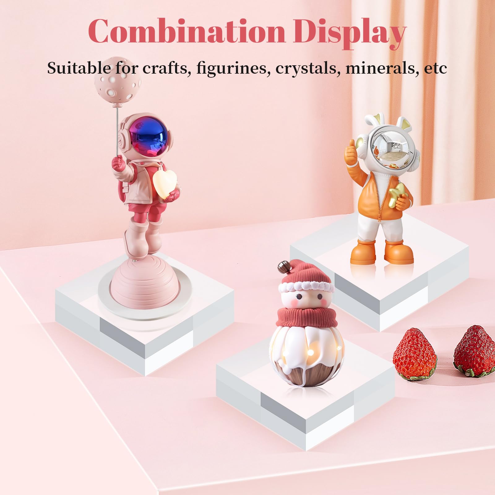 SAMYUCHO Acrylic Base Stand 4 Pieces Acrylic Blocks For