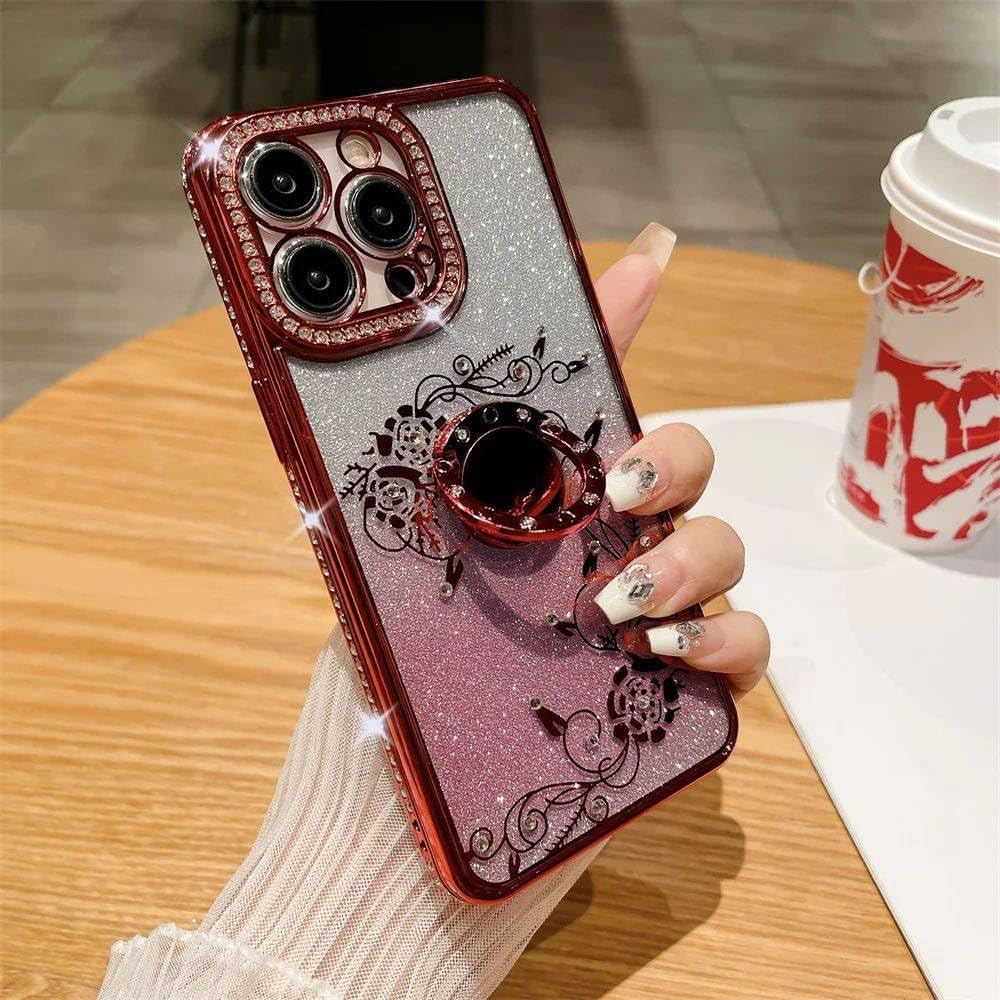 Anneau de paillettes dégradé pour iPhone 15 Pro Max coque antichoc - 8