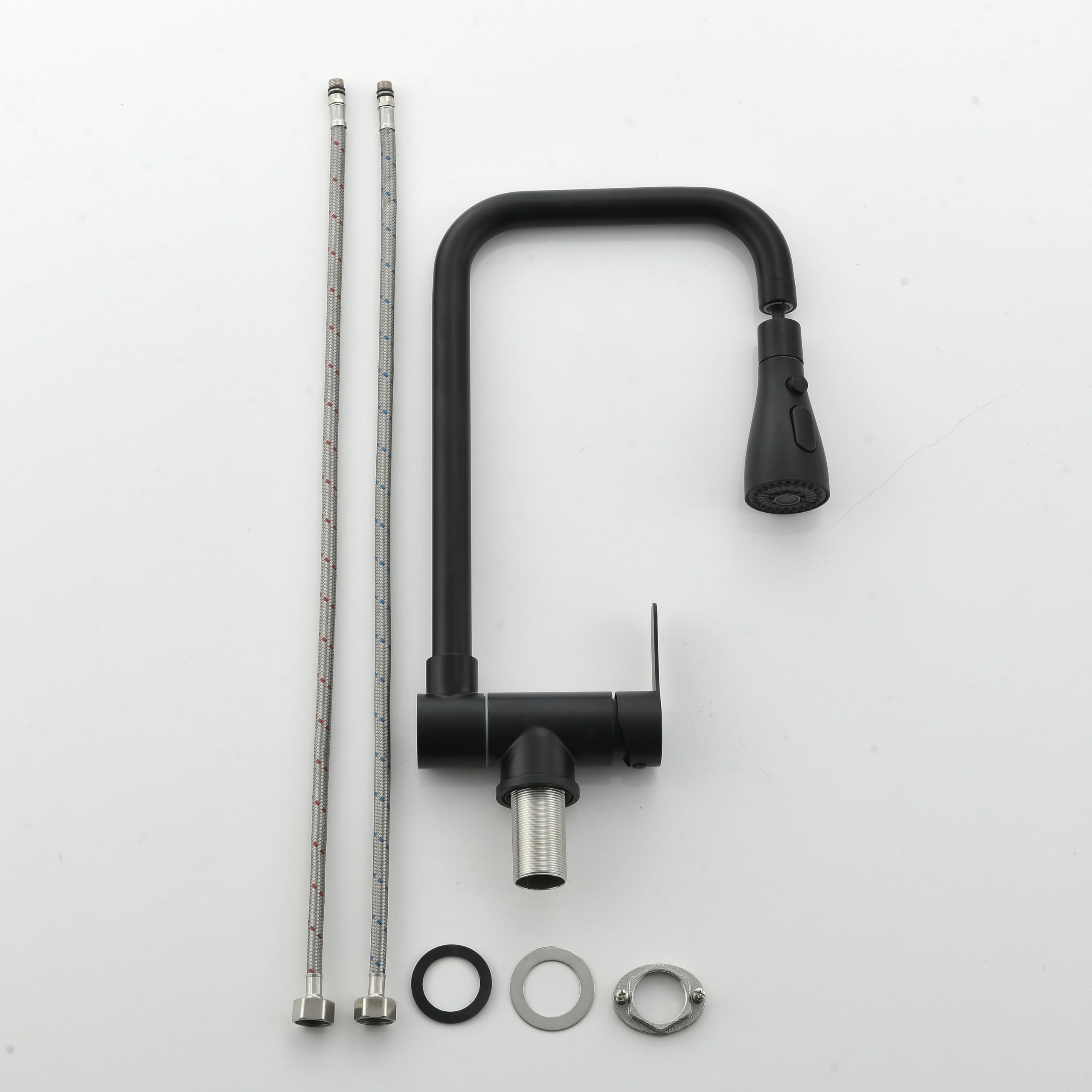 Rubinetto Cucina Abbattibile Sottofinestra,rubinetto Cucina Pieghevole 3 Modalità Di Scarico Dell'acqua,miscelatore Sottofinestra Cucina Rubinetti Da Cucina Acciaio Inox 304 (nero)