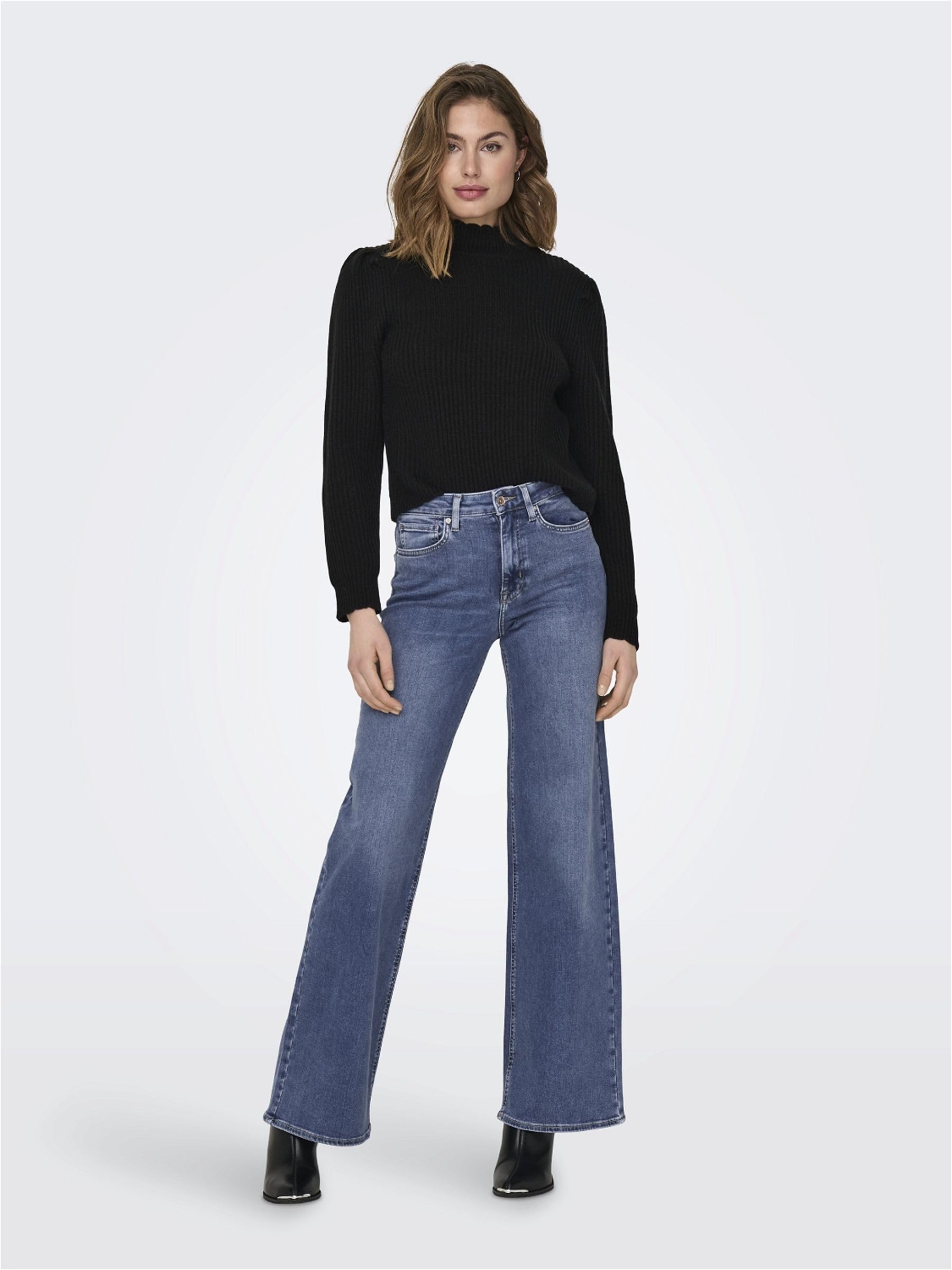 ONLY Women's ONLMADISON Blush HW Wide DNM CRO372 NOOS ONLMADISON Blush HW Wide DNM CRO372 NOOS, Medium Blue Denim - Image 2