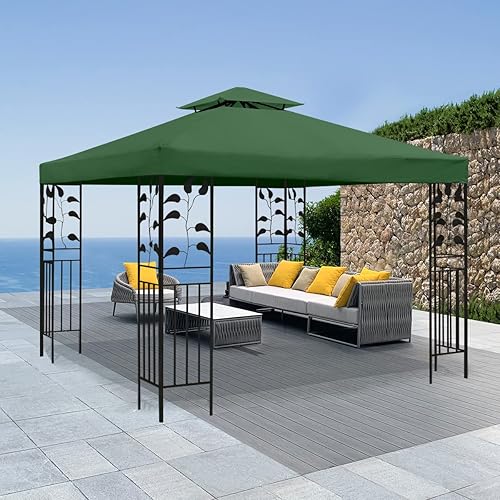 Gazebo Replacement Canopy Roof - Double Tiered Canopy Cover, 10x10