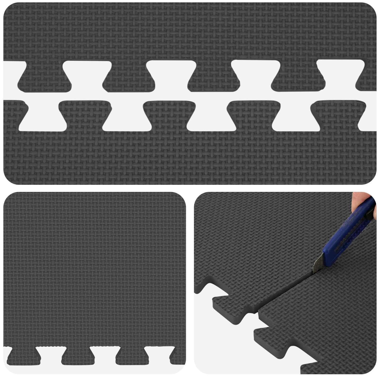 vidaXL Tapete para Piscina 16 uds. Ø 235 cm Redondo Espuma EVA Negro
