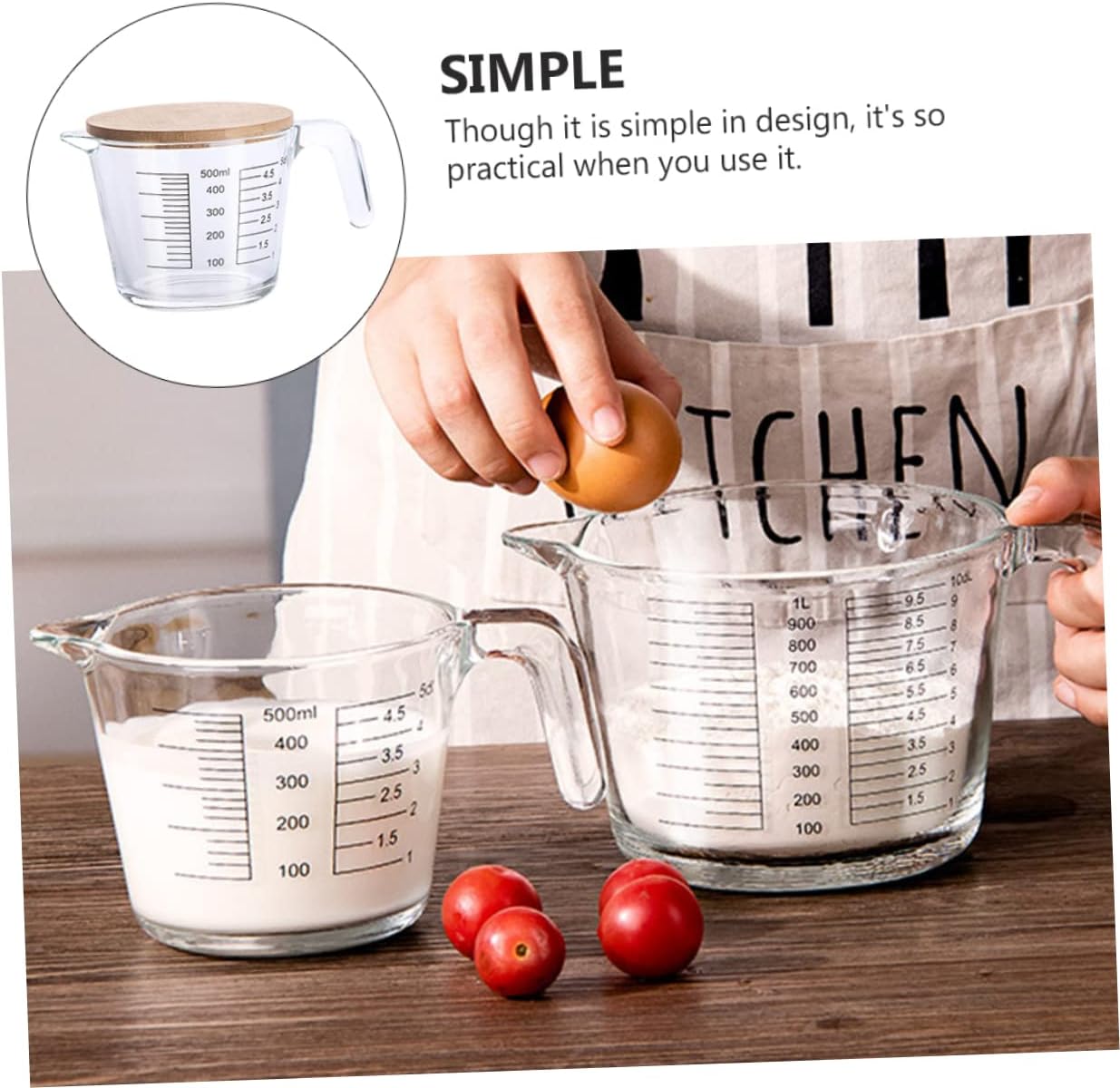 1pc High Temp Resistant Egg Cup Measuring Glass Scale Kitchen Tool Heatproof Glass Cup for Baking