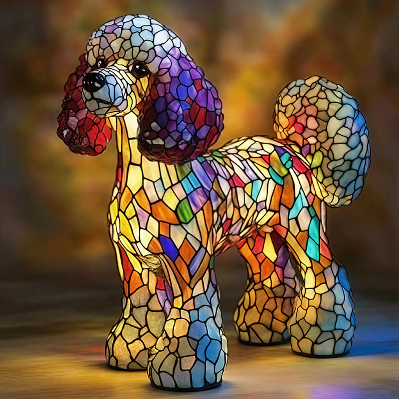 Lampe de table Bulldog lampe de table Pug lampe de chien gris abat-jour en tissu