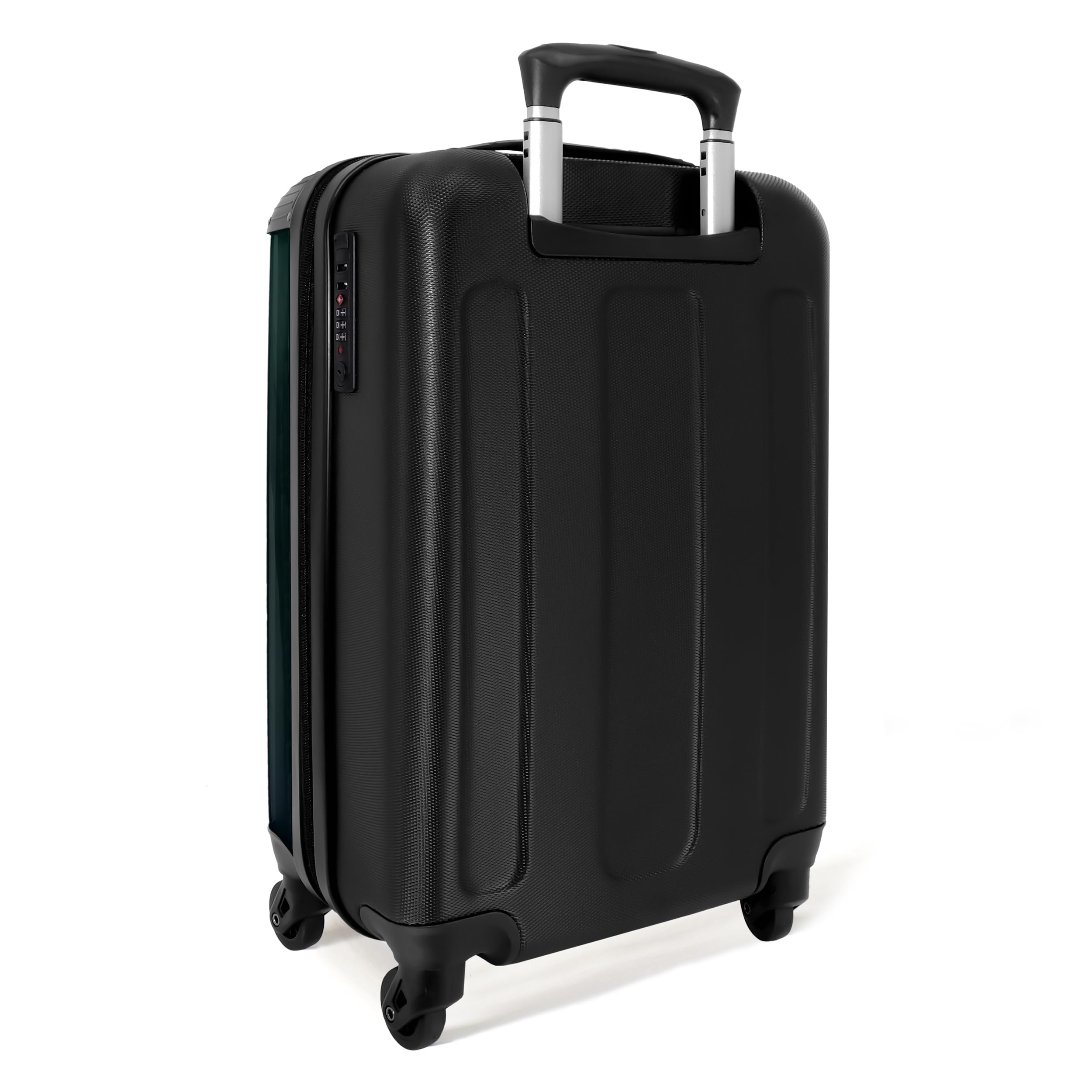 NoBoringSuitcases.com Maleta Infantil Con Ruedas, Equipaje De Mano Para Niños, Cabina (Futbolista - Verde-Azul, 55x40x20 cm)