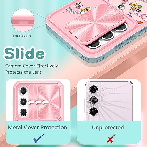 Miniatura 4 de Joyleop Funda 2 en 1 para Galaxy S23 de dibujos animados para niñas, bonitas, mujeres, adolescentes y niños, diseño de patrón con cubierta