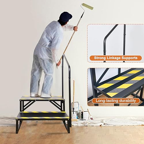 Miniatura 2 de Escaleras de autocaravana de 2 escalones, peldaños para bañera de hidromasaje, escalera de spa al aire libre con pasamanos, escalera de quinta rueda