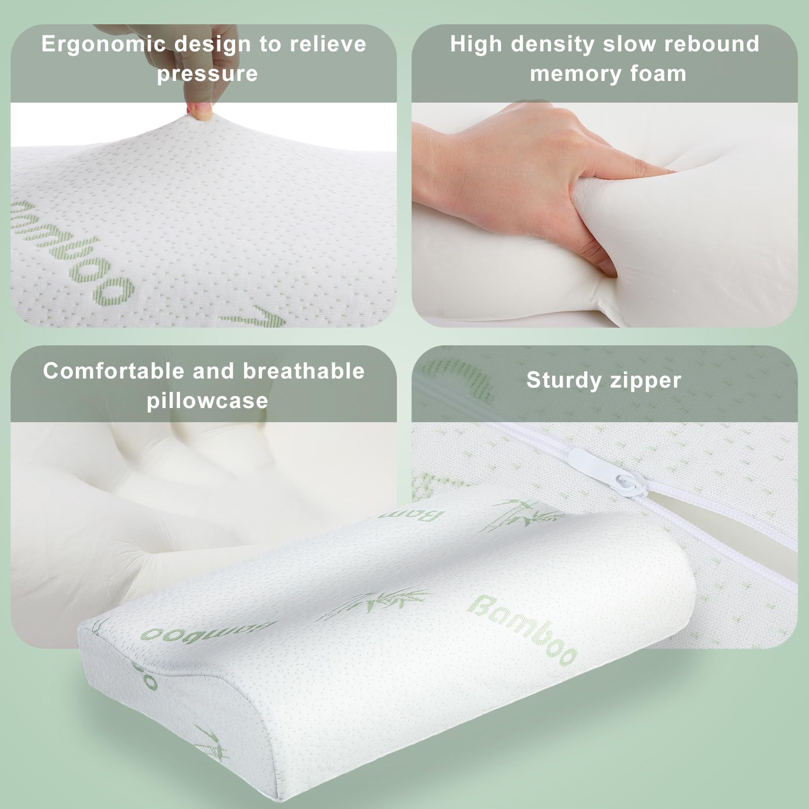 FairySandy 1 Pcs Deep Sleep Memory Foam Pillow, Neck Cervical Orthopedic Pillow for Sleeping, Cervical Bed Pillow for Neck and Shoulder Pain Shoulder Soft Support Pillows for Side Back Stomach