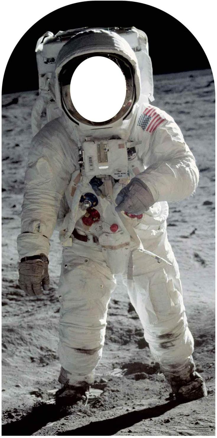 B. Aldrin Moon Landing Astronaut Stand-in Lifesize Cardboard Cutout Fan Pack, 194cm x 94cm Includes 8x10 Photo