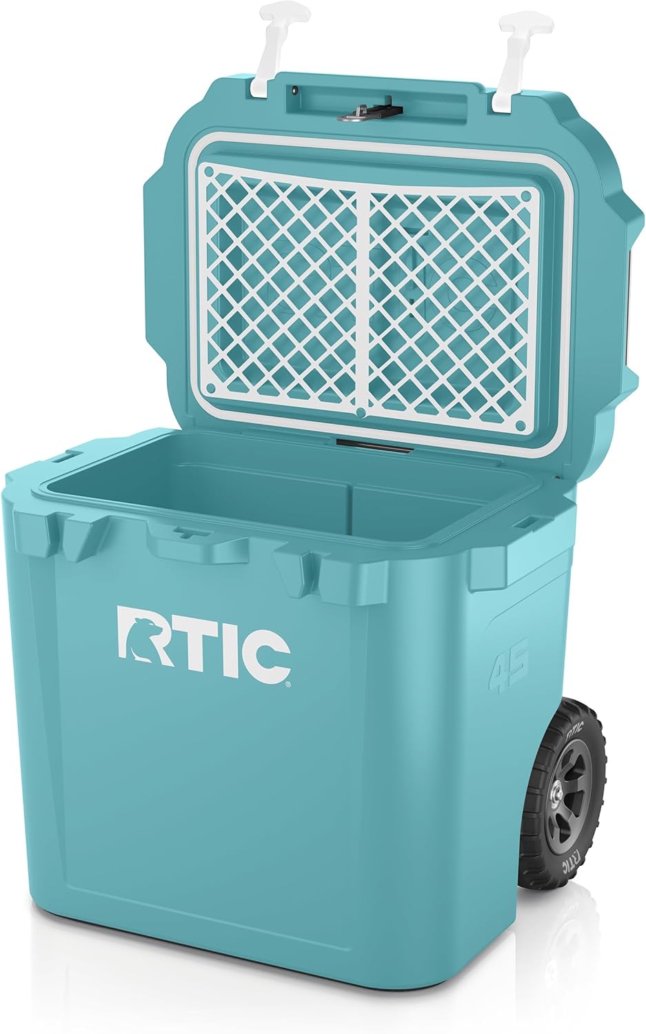 RTIC 45 QT Wheeled Ultra-Tough Cooler Hard Insulated Portable Ice Chest Box for Beach, Drink, Beverage, Camping, Picnic, Fishing, Boat, Barbecue, Rotomolded Construction