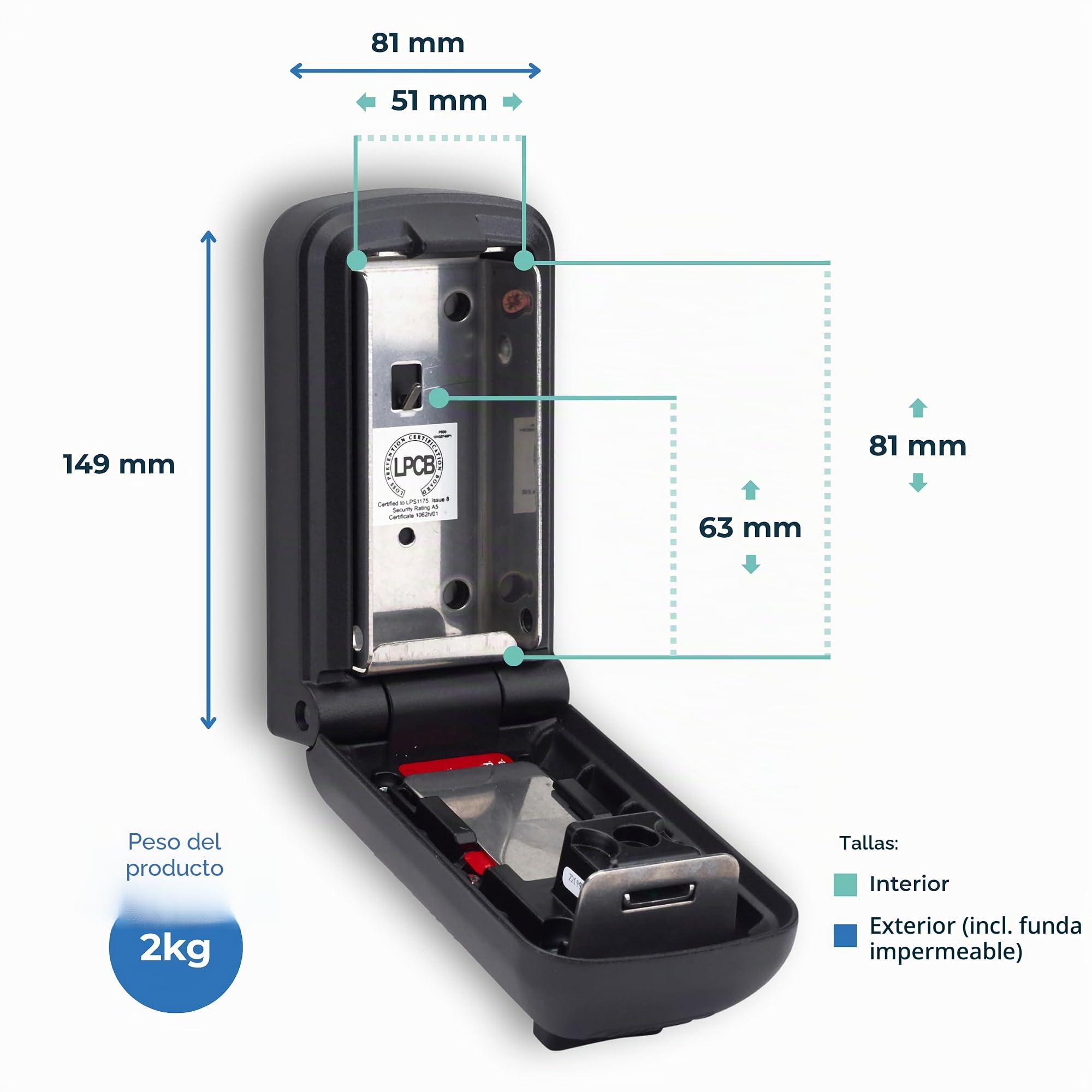 Kidde Supra - Caja guarda llaves de alta seguridad P500 con capacidad para 3/5 llaves
