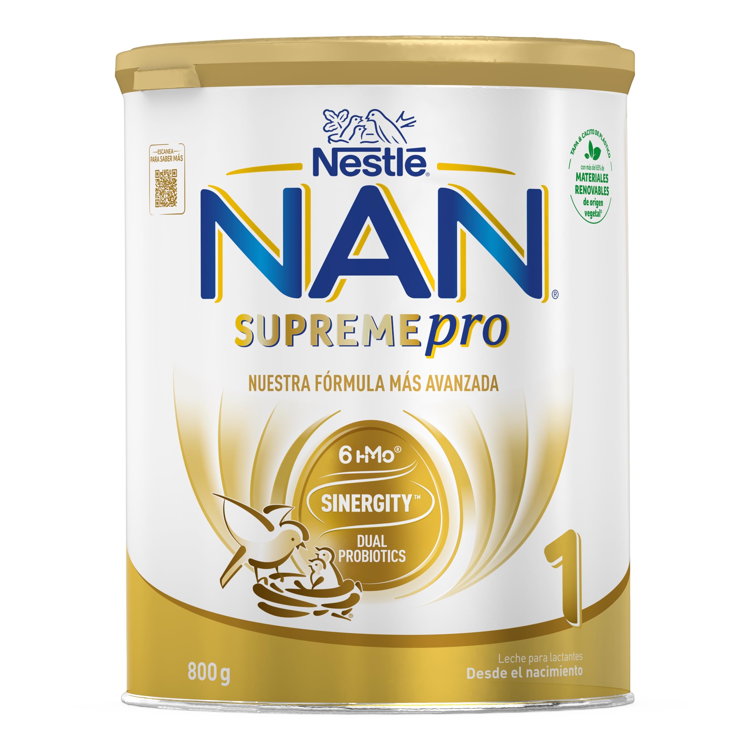 Nestlé NAN SUPREMEPRO 1 Leche para lactantes en polvo, 3 botes de 800gr