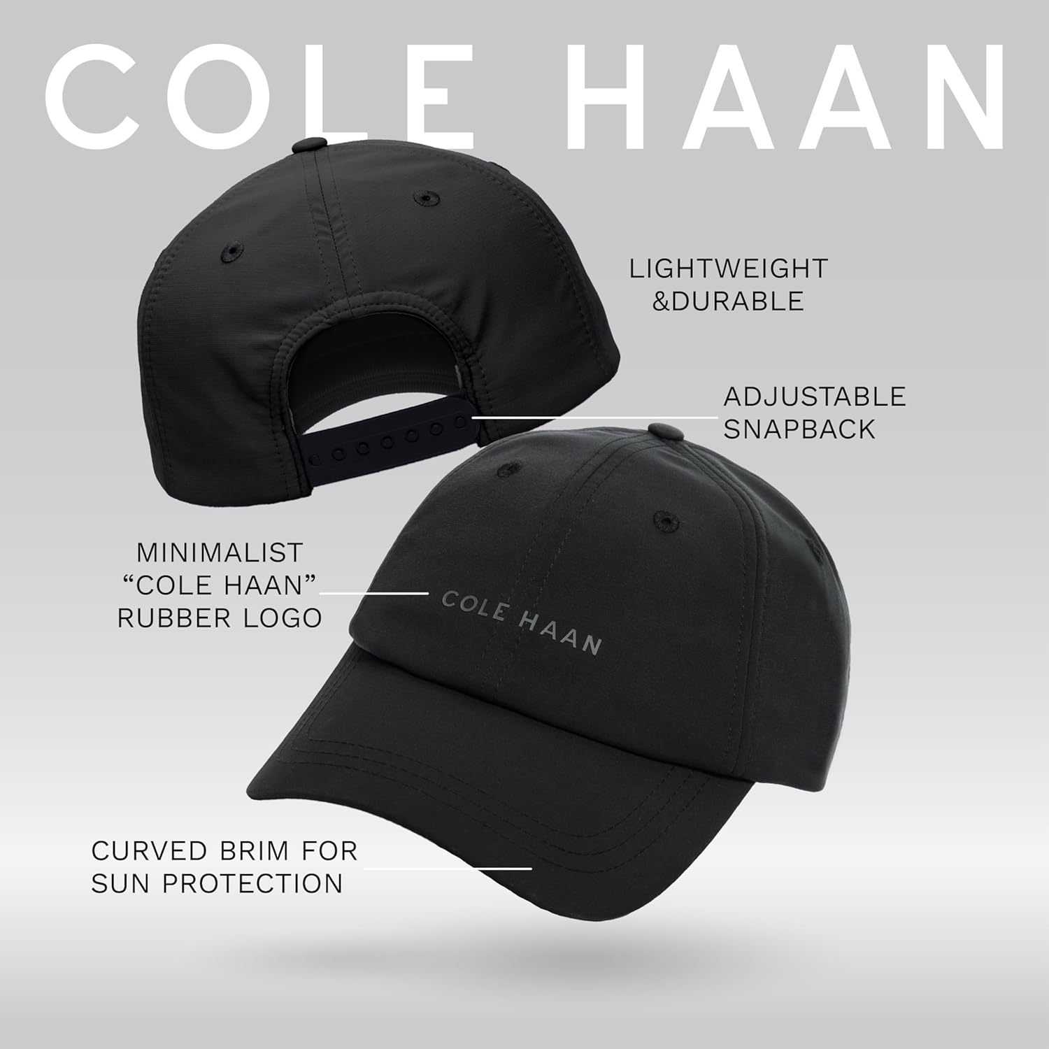 Cole Haan Men's Sporty Baseball Cap, Adjustable Snapback