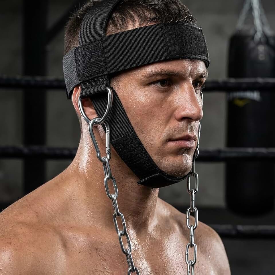 Cinto Premium De Treino De Pescoço, Arnês Ajustável Com Corrente Reforçada, Para Fortalecer Pescoço Em Musculação, Marca VARENZIA