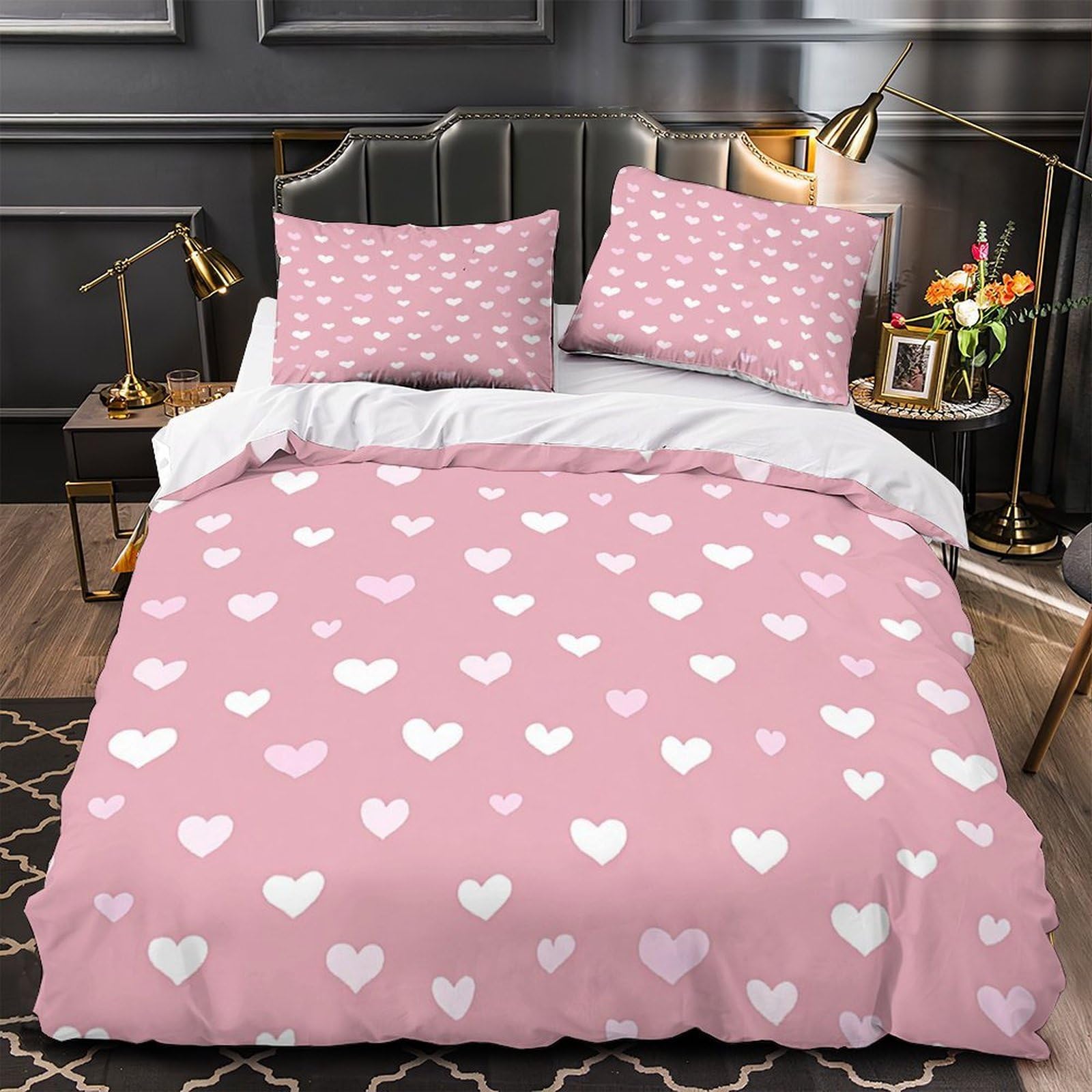 Housse de couette chiens 3D 200x200 parure lit microfibre pour double lit