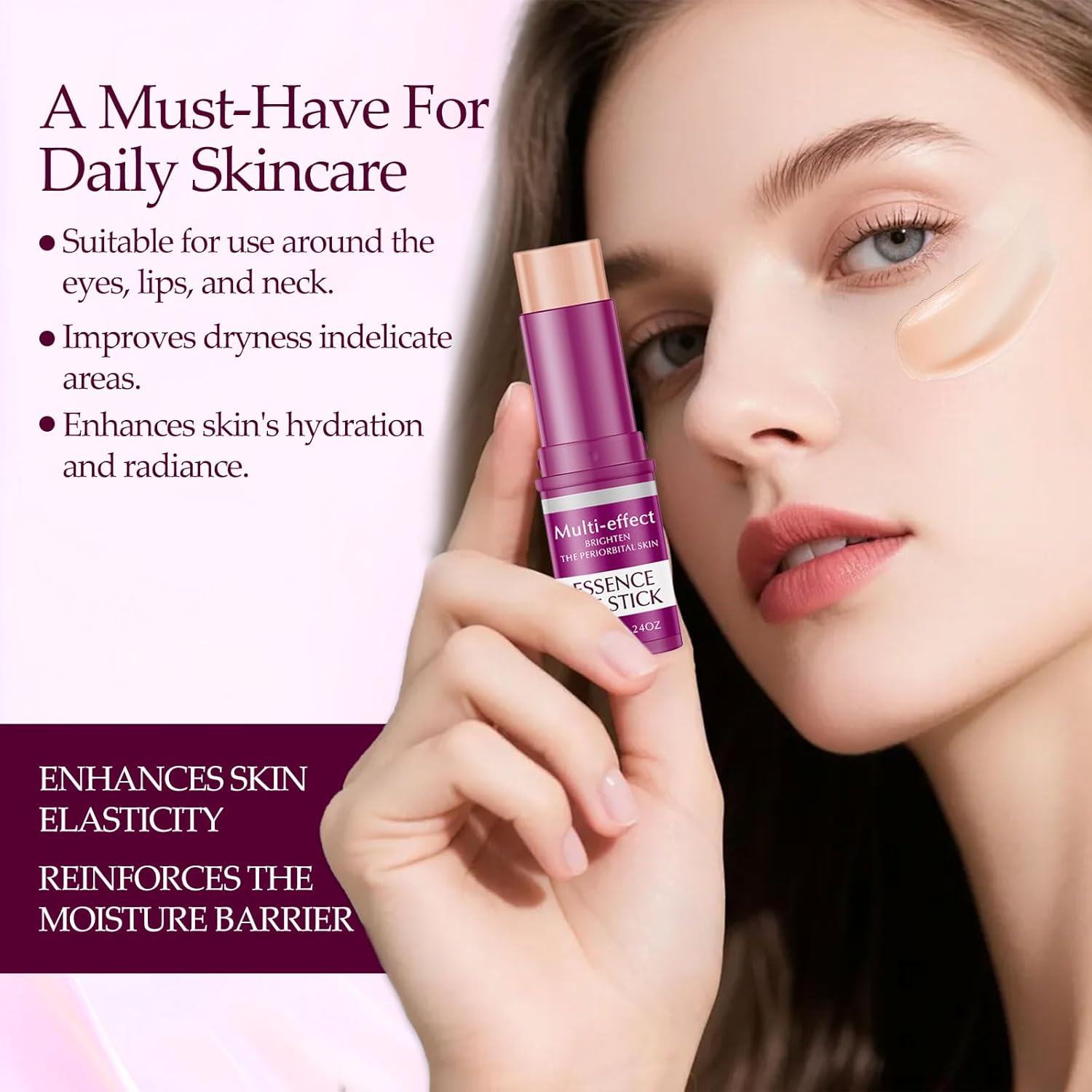 Multi Balm Stick, Moisturizer Stick for Eyes, Face, Neck, Collagen Moisturizer, Wrinkle Core Sticks, Firming Hydrating, Shea Butter & Vitamin E for Makeup Base and Skin Care 0.24 Fl Oz - Image 7