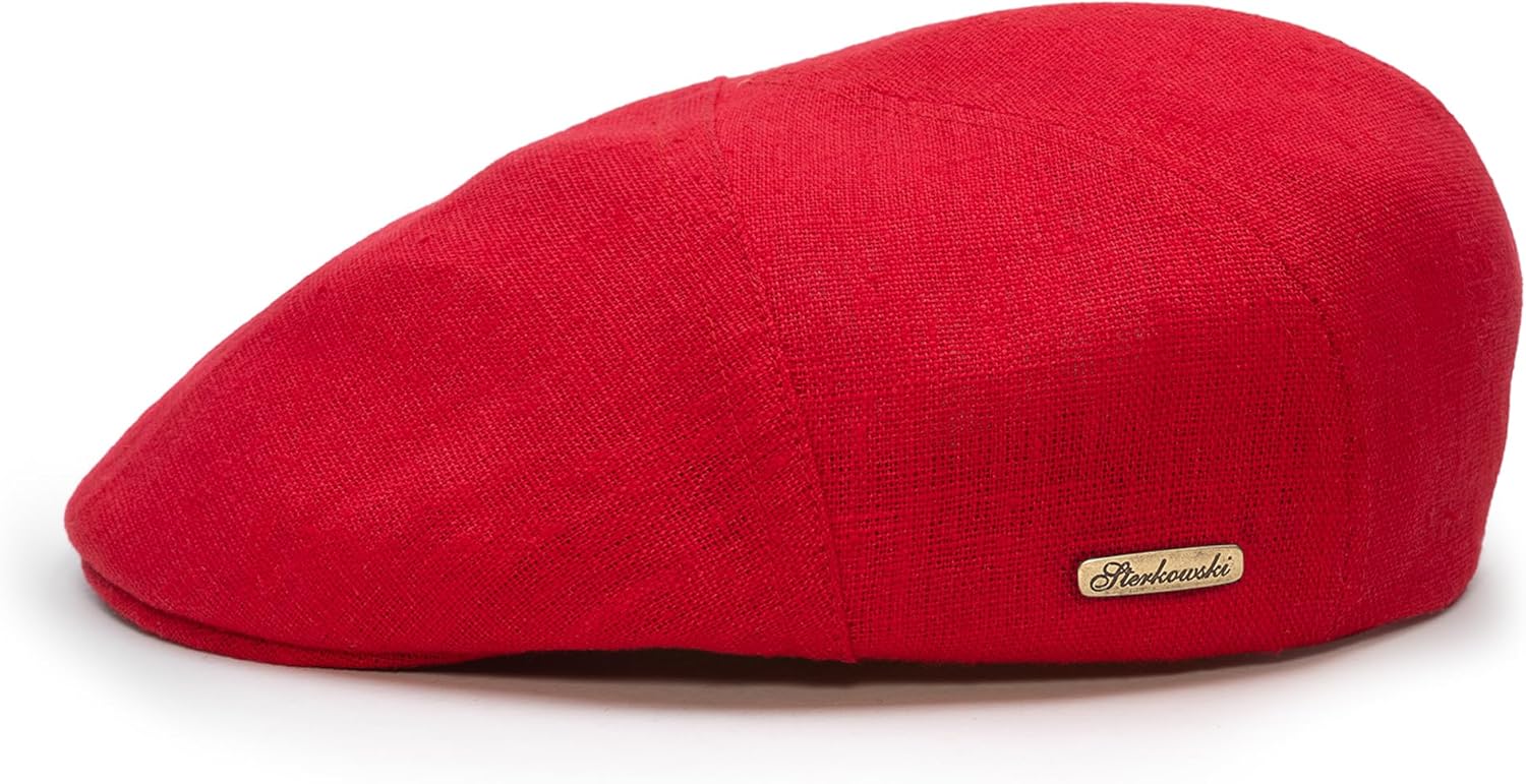 Sterkowski Ivy Five | 100% Natural Linen Flat Cap for Men and Women | Super Lightweight 5 Panels Without Lining