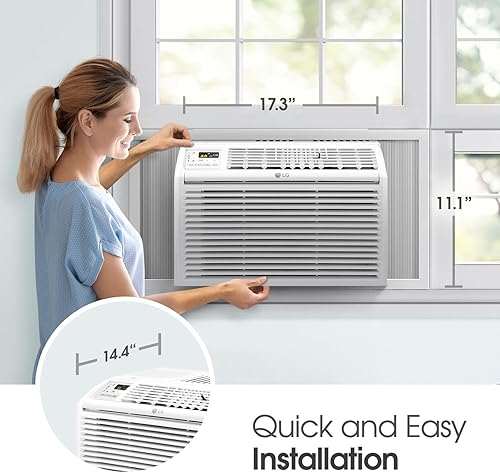 Vista 42 de LG Aire acondicionado de ventana de 10000 BTU [2023] Control remoto con aplicación WiFi, filtro ultra silencioso, lavable, enfría 450 pies cuadrados