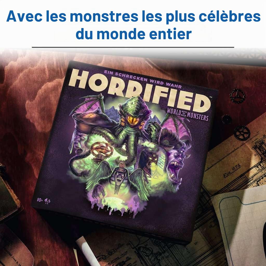 Ravensburger 22892 - Horrified : World of Monsters - Jeu de plateau coopératif et immersif pour tous les joueurs de 10 ans et plus, pour les soirées entre amis ou en famille, pour 1 à 5 fans horrifiés